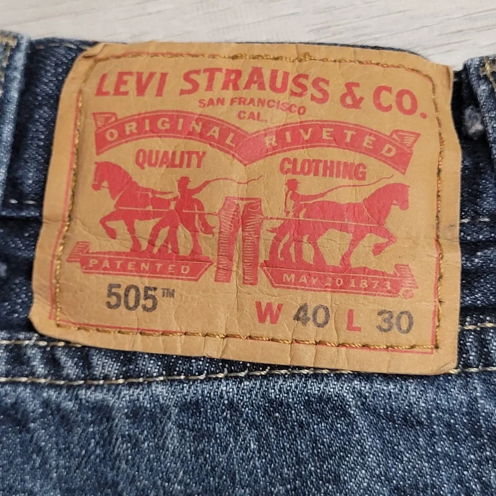 👖Levi's 505 Jeans Mens 40x30 (fits 40x29) Indigo Blue Denim Straight Leg 2016
